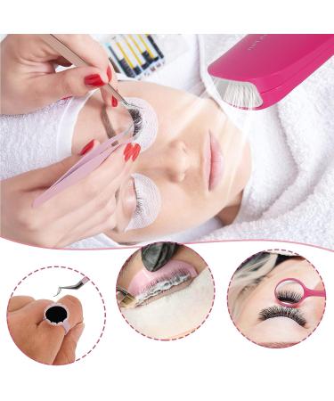 Teabelle 330PCS Eyelash Extension Kit for Beginners and Professionals - Includes Fan Lash Dryer, Mini Brushes, Tape, Tweezers, Glue Rings, Eye Gel Pads - Hot Pink - Buy Online on GoSupps.com