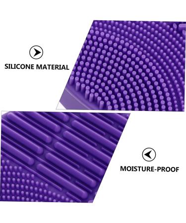 DOITOOL 2 1 Makeup Brush Cleaning Pad Cosmetic Brush Cleaning Mat Silicone Makeup Brush Cleaner Mat Silicone Brush Cleaner Brush Scrubber Mat 2 in Drying Rack Portable Purple Silica Gel 11X10cm Purple - Buy Online on GoSupps.com
