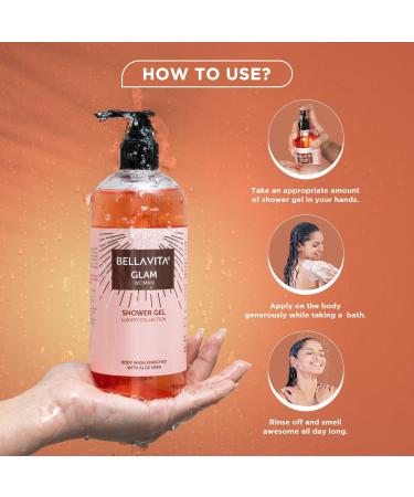 Be lla Vi ta Luxury Glam Body Wash - Refreshing Aloe Vera Shower Gel for Deep Cleansing & Hydration | 500 ml - Buy Online on GoSupps.com