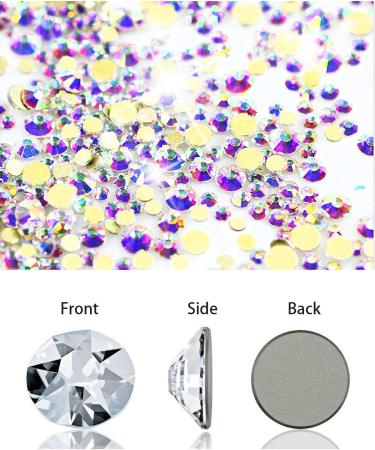 4 Boxes of Rhinestones Semicircular Pearl Nails Rhinestones Sequins AB Crystal Rhinestones Including Wax Pen for Rhinestones and Rhinestone Picks - Buy Online on GoSupps.com