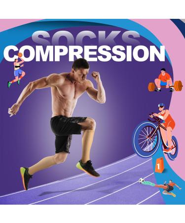 Buy Zipper Compression Socks for Women & Men - 15-20mmHg Closed Toe - 2 Pairs for Athletic Running & Hiking - Large/X-Large in Black & Beige - Buy Online on GoSupps.com