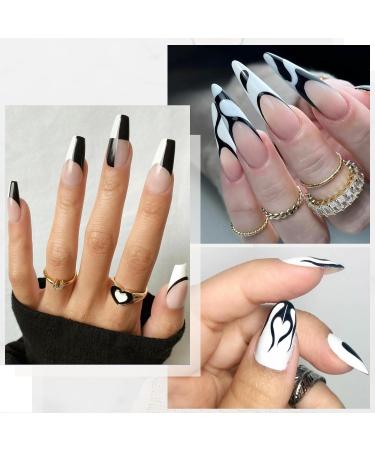 Vnicesli 2 Pack Black White Gel Nail Polish Kit Soak Off LED Nail Gel Polish Set Nail Lacquer Nail Art Manicure Salon DIY at Home Christmas Gifts Decoration - Buy Online on GoSupps.com