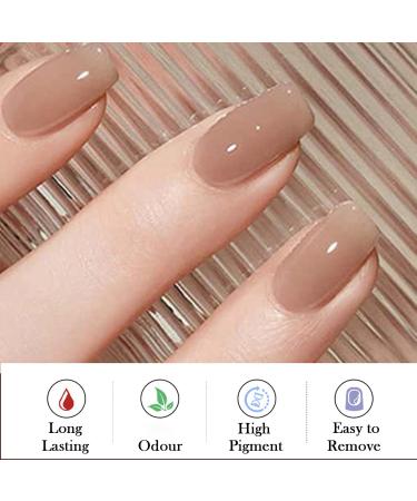 Coffee Gel Nail Polish Dark Nude Gel Polish Long Lasting Chip Resistant UV Gel Nail Polish Natural Sepia Soak Off UV/LED French Nail Gel for DIY Manicure Home Salon Nail Art - Buy Online on GoSupps.com
