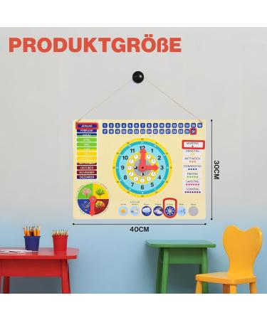 ewtshop Colorful Metal Learning Clock - Date Time & Seasons Educational Board - Buy Online on GoSupps.com