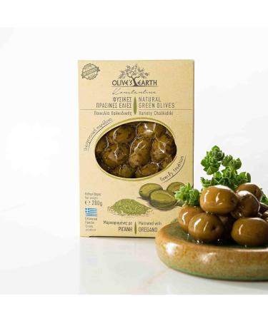 Olive's Earth Greek Green Olives Marinated with Oregano Chalkidiki Variety - Buy Online on GoSupps.com