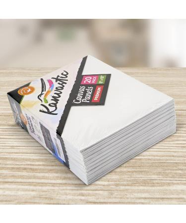 Artist Quality 8x10 Canvas Boards - 20 Pack, Triple Primed with Gesso, Pure Cotton, Individually Wrapped - Buy Online on GoSupps.com