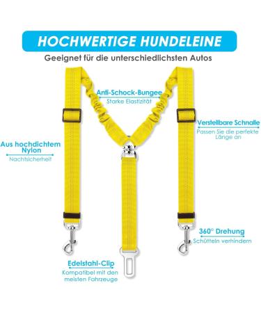 Slowton 2-in-1 Adjustable Dog Car Seat Belt | Tangle-Free Durable Elastic Reflective Safety Belt for Small Dogs - Travel with Ease - Buy Online on GoSupps.com