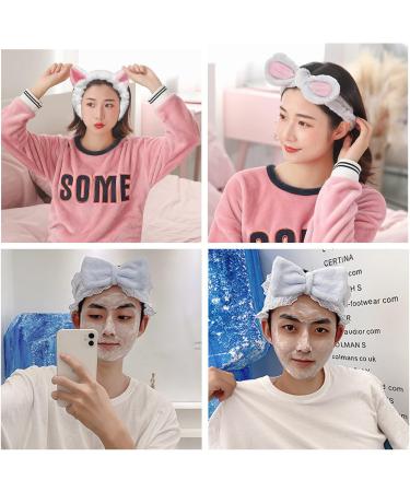 3 face washing headbands makeup headbands women's plush elastic soft headbands face washing makeup sports beauty shower fluffy lovely headbands - Buy Online on GoSupps.com
