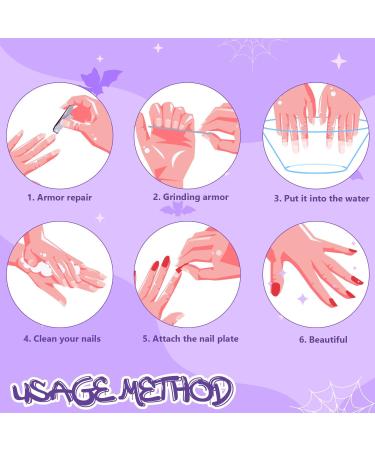 Halloween False Nails Purple Halloween Short Square Press on Nails with Glue Stickers Ghost Bat Spider Web Full Cover Acrylic False Nails Halloween Cosplay False Nails for Women Girls A9ZSDFMJ - Buy Online on GoSupps.com