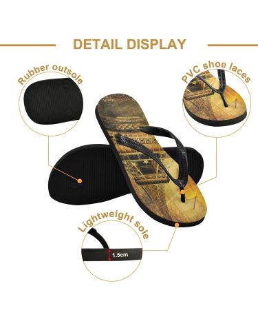 Shop Mnsruu Autumn Vintage Paris Eiffel Tower Flip Flops & Slippers for Men & Women - Multicolored Travel Home Hotel & Spa Footwear - Buy Online on GoSupps.com