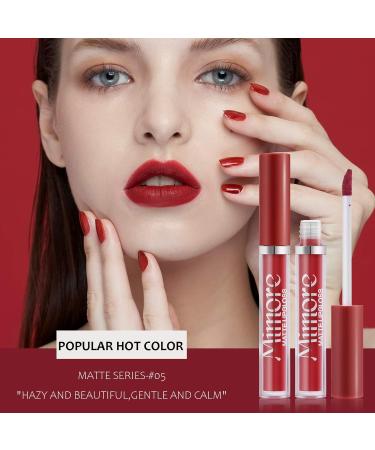 Mimore Matte Liquid Lipstick 6pcs/set - Long Lasting Waterproof Lip Gloss Kit in Black | Cosmetics Gift Set - Buy Online on GoSupps.com