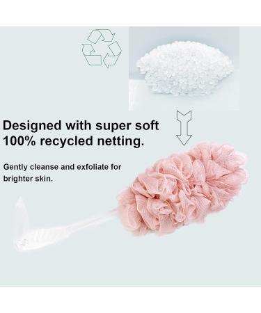 PHAO Loofah Sponge Back Scrubber for Shower, Long Handle Bath Brush, Exfoliating for Men and Women - Pink 1 Pack - Buy Online on GoSupps.com