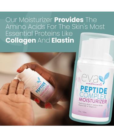 Eva Naturals Collagen Face Moisturizer Peptide - Anti-Wrinkle Hydrating Cream for Smoother Skin | 1.7Oz - Buy Online on GoSupps.com