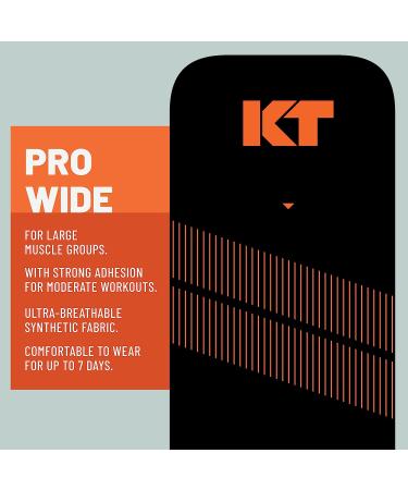 KT Tape Pro Wide Kinesiology Therapeutic Sports Tape 10 Precut Strips - Black, Small - Buy Online on GoSupps.com