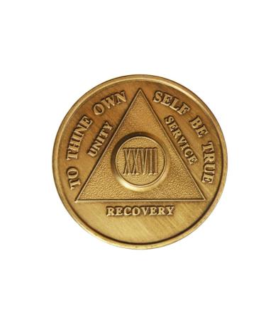 27 Year Bronze AA (Alcoholics Anonymous) - Sober / Sobriety / Birthday / Anniversary / Recovery / Medallion / Coin / Chip by Generic