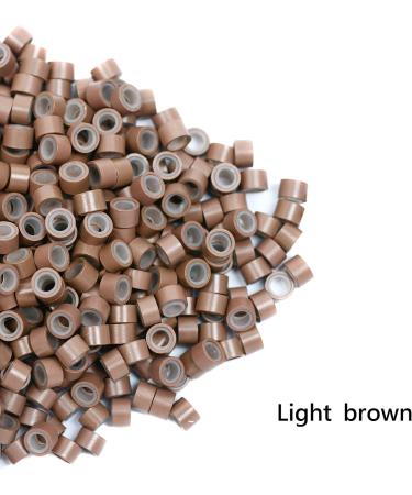 1000pcs 5.0X3.0X3.0mm Silicone Micro Rings Links Beads for Hair Extensions (Light Brown) 1000 pieces Light Brown - Buy Online on GoSupps.com