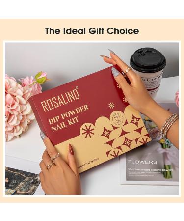 ROSALIND 13PCS Dip Nails Powder Starter Kit - 6 Color Glitter Set with Base & Top Coat | International Shipping Available - Buy Online on GoSupps.com