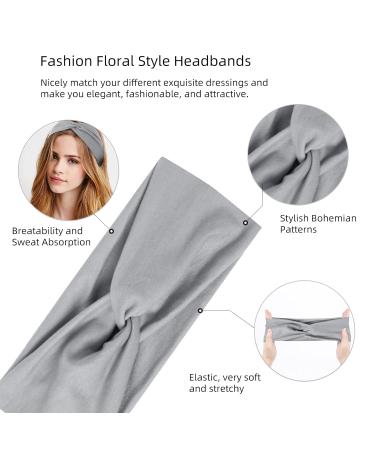 Buy Wide Elastic Hair Straps for Women - 4 PCS Soft Boho Headbands | Multi-Colored Yoga & Sport Accessories - Buy Online on GoSupps.com