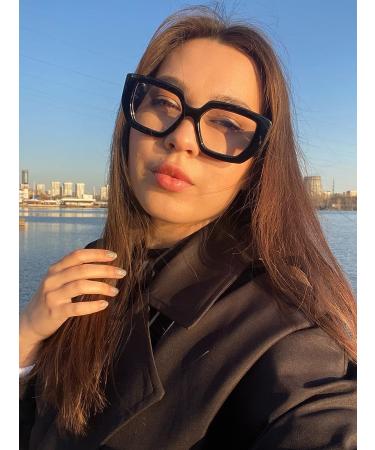Blue Light Blocking Glasses | AIEYEZO Square Computer Eyeglasses for Men & Women | Anti Eyestrain & Headache Relief | Black Frame - 54mm - Buy Online on GoSupps.com
