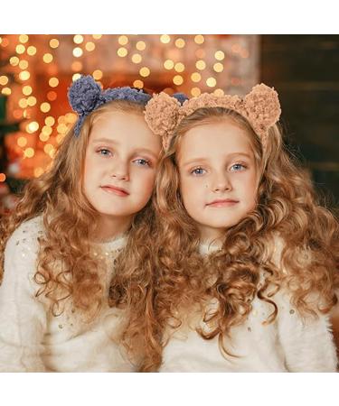 RmKbe 8 Pieces Bear Ears Headbands Cute Makeup Hairbands Fluffy Hair Hoops Party Costume Decoration Headband for Women Girls - Buy Online on GoSupps.com