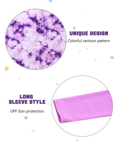 Girls Two Piece Long Sleeve Swimsuit UPF 50+ Protection | 3-4 Years | Purple - Buy Online on GoSupps.com