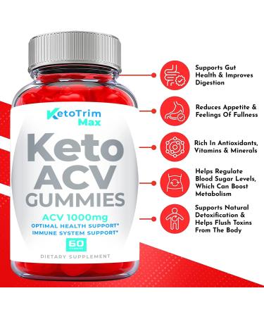Keto Trim Max ACV Gummies - Official Vegan Formula with Apple Cider Vinegar - 60 Gummies - Buy Online on GoSupps.com