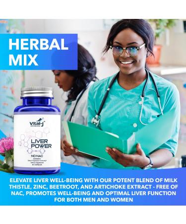 Vital-J Empowering 21-in-1 Liver Support Supplement Liver Cleanse Detox & Repair - W/Milk Thistle Zinc Beetroot & Artichoke Choline & Dandelion Root for Digestion & Immunity - 60 Capsules - Buy Online on GoSupps.com