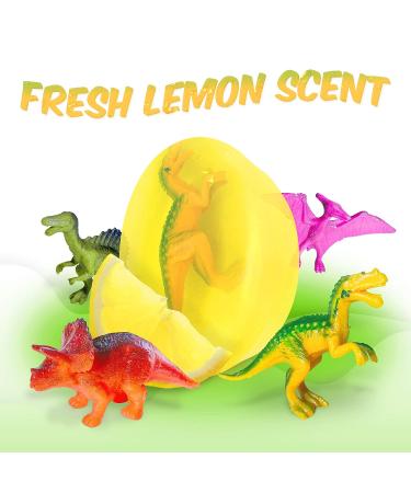 Kids Natural Lemon Soap Bar with DINO Toy - Handmade in USA - Clear Glycerin for Safe Skin - 2 Piece Set - Buy Online on GoSupps.com