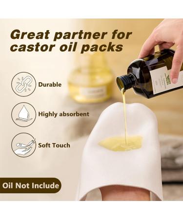 2PCS Reusable Unbleached Cotton Flannel Cloths for Castor Oil Packs - Liver Detox, Stomach & Joint Soothing Heat Compress - Buy Online on GoSupps.com