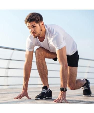 Adorve 4 Pack Sport Bands for Apple Watch 42mm/44mm/45mm/49 - Durable Silicone Replacement Strap for iWatch SE Series 7-1 - Breathable, Soft, and Stylish - S/M M/L Sizes - Blue/White, White/Black, Black/Gray, Red/Black - Buy Online on GoSupps.com