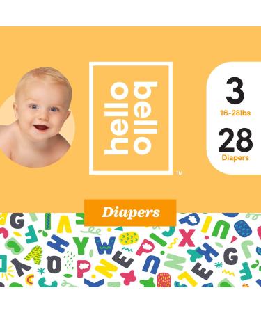 Hello Bello Diapers, Alphabet Soup Design (3) Size 2 (Pack of 28)