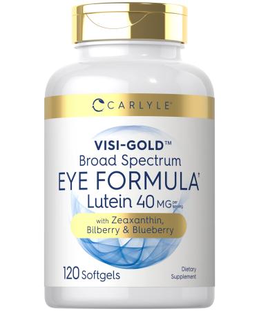 Carlyle Eye Health Supplement | 120 Softgels | with Lutein 40mg Zeaxanthin Bilberry and Blueberry | Broad Spectrum Eye Support Vitamins | Non-GMO Gluten Free Formula
