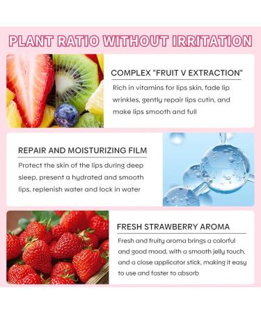 Lip Sleeping Mask Strawberry Lip Mask Overnight Strawberry Lip Balm Overnight Moisturizer Lip Balms for Moisture Lip Care for Dry Chapped Peeling Cracked Lips Fades Lip Lines 10g - Buy Online on GoSupps.com