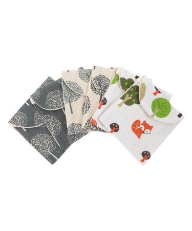 Lurrose 6th pack with women's bandages bag for women's bandages wallet for women bags for menstruation towels wallet for women's bandages Small wallet storage cotton travel