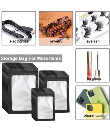 300 Pack Resealable Mylar Bags - Food Storage Smell Proof Bags with Front Window - Variety Sizes Pack for Snacks, Cookies, Jewelry - Black (3x4.7, 4x6, 4.7x7.9) - Buy Online on GoSupps.com