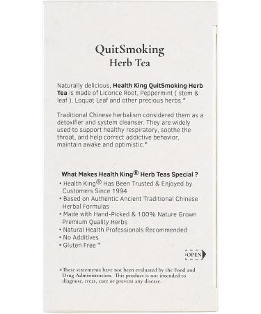 Health King QuitSmoking Herb Tea - Lung Cleanse & Throat Soothing Blend - 20 Tea Bags - Buy Online on GoSupps.com