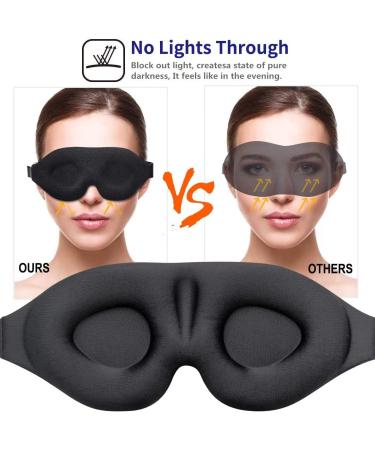 Hcirjhie Sleep Mask Covers The Eyes at Night for Women and Men. Sleep Mask Light Blocking Comfortable and Soft. Adjustable Strap Eye Mask for Airplane Travel (Black) - Buy Online on GoSupps.com