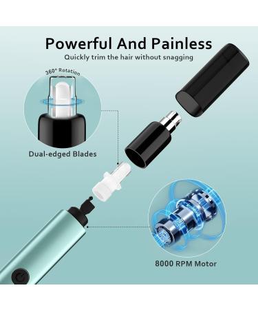 TIFOR Unisex Nose Hair Trimmer - Waterproof Compact & Rechargeable | 8000 RPM Motor for Nose Ear & Eyebrow Hair Removal - Green - Buy Online on GoSupps.com