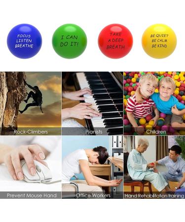 ALMAH Motivational Stress Balls for Kids and Adults (4 Pack)  Stress Relief Balls  Hand Exercise Therapy Balls for Anxiety  Fidget  Tension  Manage Anger and Stress - Buy Online on GoSupps.com