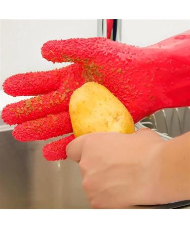 SEPTAM Cleaning Gloves Gloves Kitchen Vegetable Scaling Cleaning Gloves Non Slip Silicone Gloves - Buy Online on GoSupps.com
