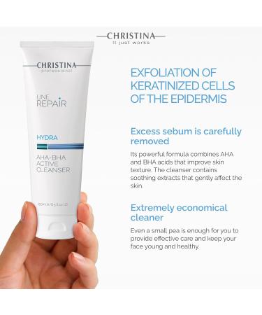 Christina Line Repair AHA BHA Facial Cleanser | Salicylic Acid & Glycolic Acid Face Wash | Revitalize Skin Improve Texture & Reduce Wrinkles | 250ml For All Skin Types - Buy Online on GoSupps.com