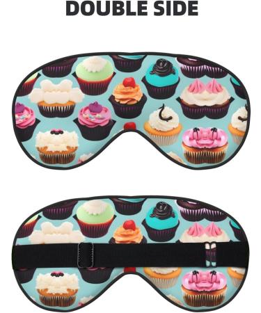 Colorful Cupcakes Print Double-Sided Eye Mask Soft and Light Blocking for Enhancing Sleep Quality - Buy Online on GoSupps.com