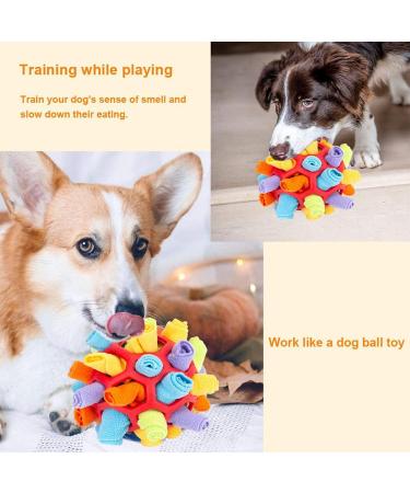Dog Snuffle Ball Interactive Dog Toys Ball Dog Brain Stimulating Puzzle Toys for Dogs Enrichment Game Feeding Mat Slow Feeder Stress Relief Toy (Yellow) - Buy Online on GoSupps.com