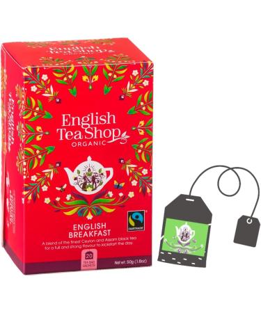  English Tea Shop English Tea Shop | Organic English Breakfast Black Tea - 2 x 20 Tea Filters (40 Gr) | Individual Organic English Breakfast Bags - Buy Online on GoSupps.com