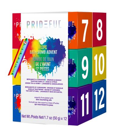 Prideful 12 Pack Bath Fizzers Advent Set (50gm X12)