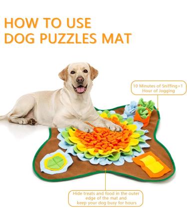 Snuffle Mat for Dogs Interactive Dog Enrichment Toys Mental Stimulation Boredom Play Mat Dog Treats Feeding Mat With Puzzles Encourages Natural Foraging Skills Orange - Buy Online on GoSupps.com