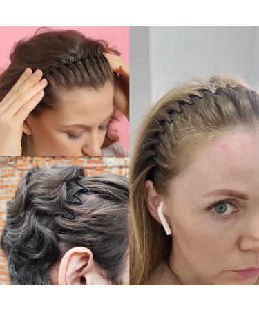 LAPOHI 8-Piece Adjustable Metal Headbands for Men and Women - Non-Slip Wavy Hair Bands for Long Curly Hair - Black Hair Accessories - Buy Online on GoSupps.com