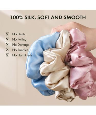 LILYSILK Women's 100% Mulberry Silk Big Hair Scrunchies Ladies Pure Silk Filled Giant XL Ponytail Holder Oversized Elastic Hair Tie Band Large Jumbo Hair Bobble for Breakage Prevention(Ice Blue) - Buy Online on GoSupps.com