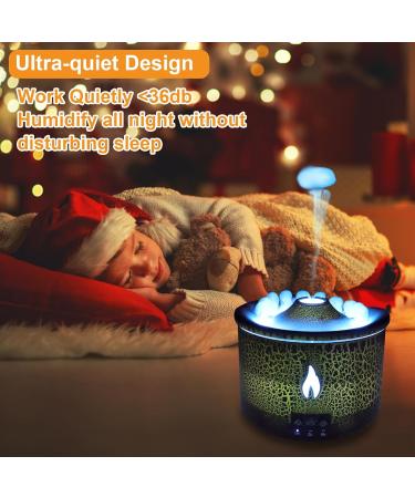 Volcano Humidifier - Quiet Flame Diffuser | 300ml Spray with Remote Control | Aromatherapy & Auto Shut Off | Ideal for Bedroom & Office (Red & Blue - Buy Online on GoSupps.com