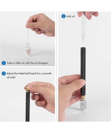 Glass Cutter Tool 2mm-20mm with Automatic Oil Feed for Mirrors, Tiles, Mosaic - Includes Glass Cutting Oil - Buy Online on GoSupps.com